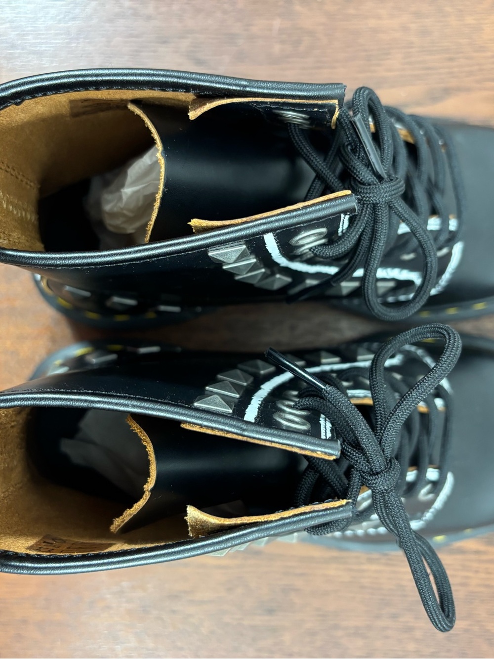 Dr. Martens 1460 Stud Lace-Up Boots Black Leather Punk Studded Womens 5 - Picture 10 of 11